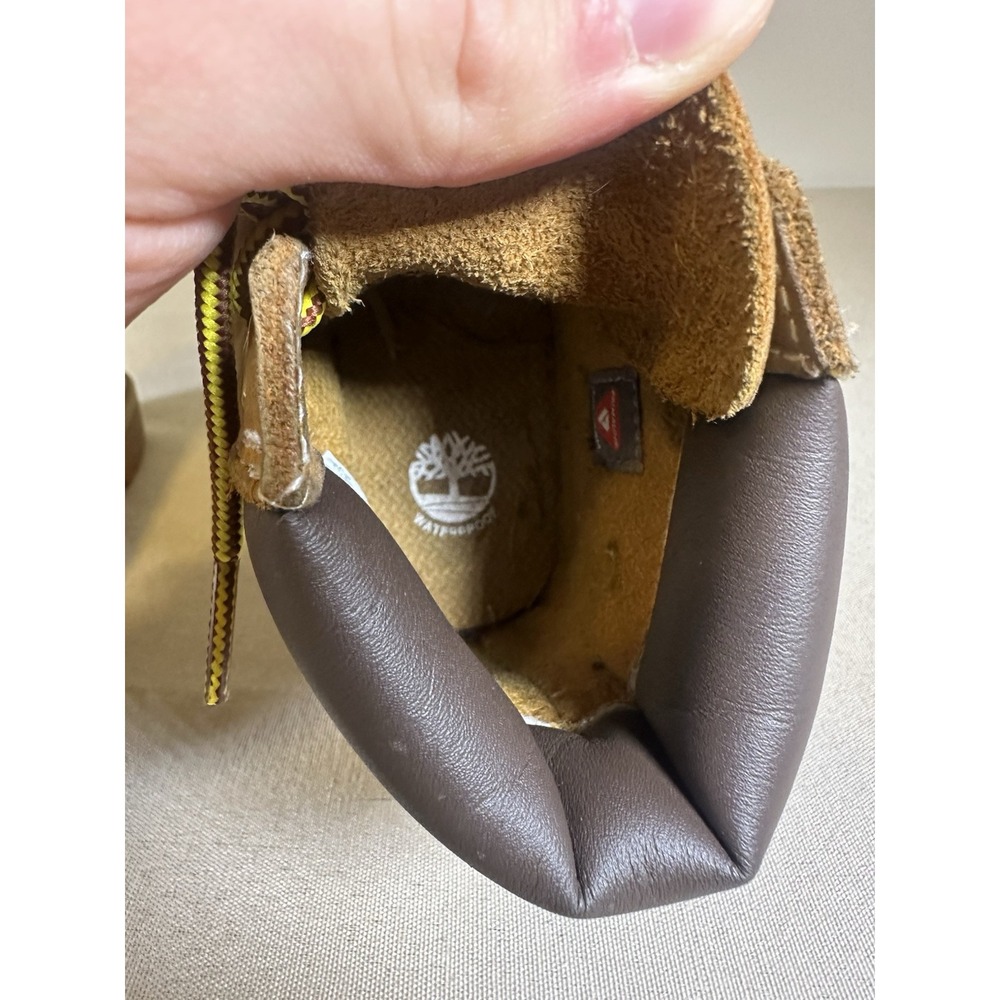Timberland Boots Size 13 Wheat Nubuck Leather Hiking Field Waterproof Boy's - Picture 9 of 12